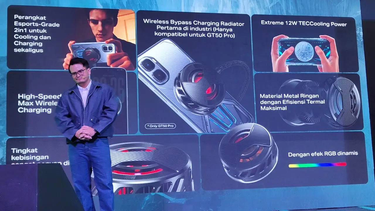 Infinix umumkan GT MagCharge Cooler 2.0, GT Buds 5, dan GTWatch 5 Pro sebagai aksesoris pendamping GT 50 Pro.