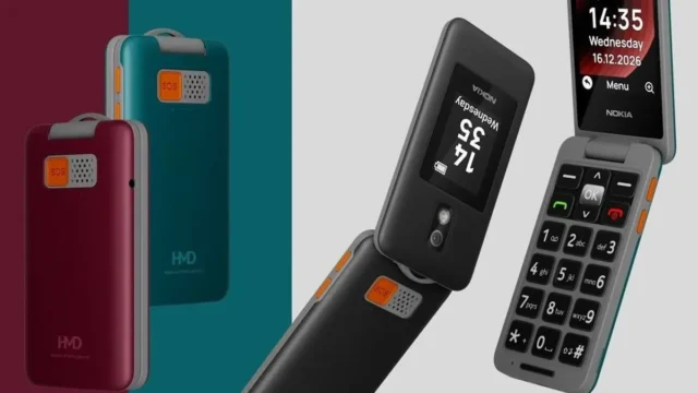 HMD memperkenalkan Nokia 2360 Flip, ponsel clamshell dengan tombol SOS, Family Assist via SMS, baterai 1.450 mAh, dan jaringan 2G GSM saja.